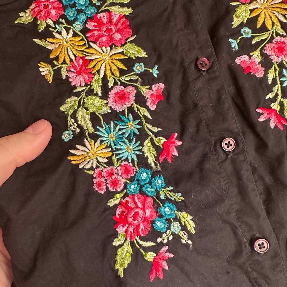 VTG Y2K Limited Too Girl’s Embroidered Button Down - Picture 2 of 5